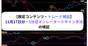 【限定コンテンツ・トレード検証】11月17日分・5分足オシレーター④サイン手法の検証