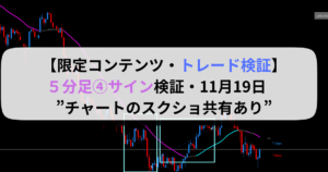 【限定コンテンツ・トレード検証】５分足④サイン検証・11月19日　”チャートのスクショ共有あり”